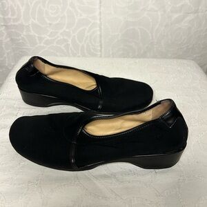Taryn Rose Black Stretch Wedge Slip on Flats. Size 10 to 10.5